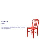Commercial Grade Red Metal Indoor-Outdoor Chair