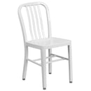 Commercial Grade White Metal Indoor-Outdoor Chair