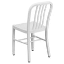 Commercial Grade White Metal Indoor-Outdoor Chair
