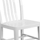 Commercial Grade White Metal Indoor-Outdoor Chair