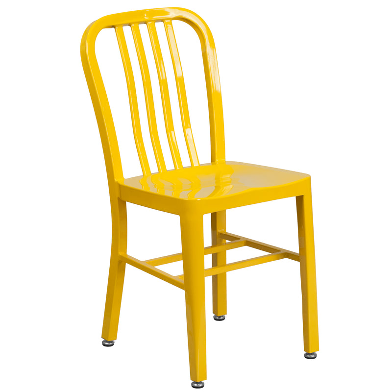 Commercial Grade Yellow Metal Indoor-Outdoor Chair