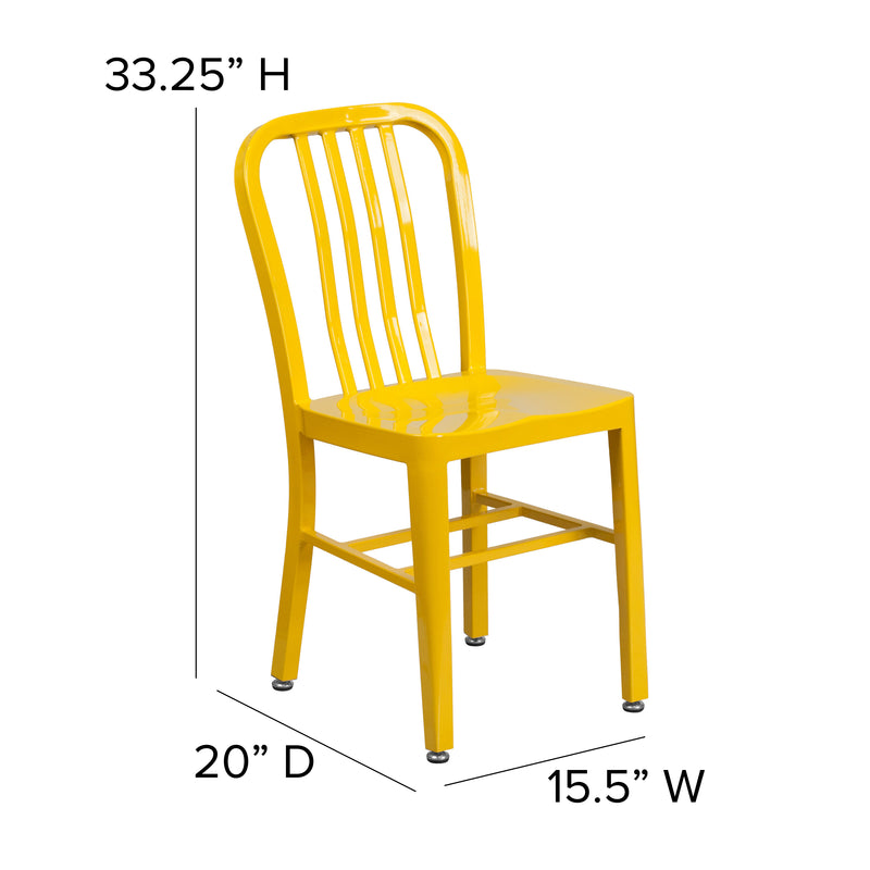 Commercial Grade Yellow Metal Indoor-Outdoor Chair