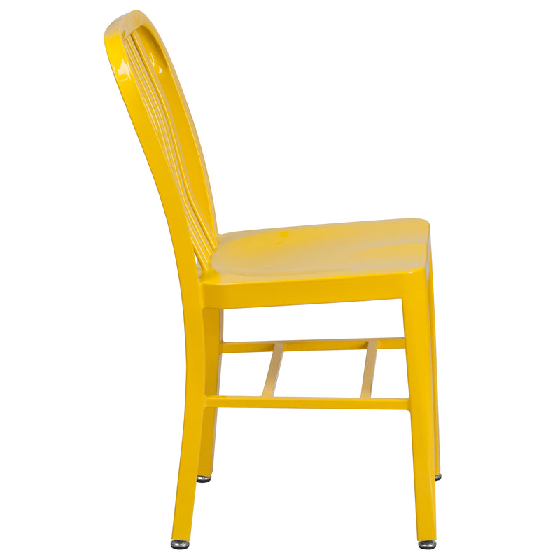 Commercial Grade Yellow Metal Indoor-Outdoor Chair