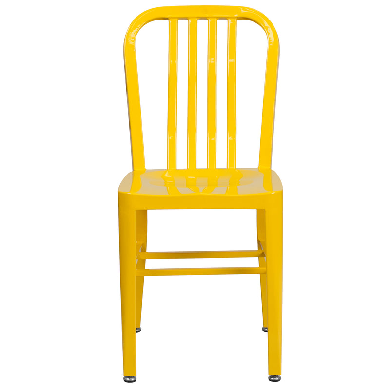 Commercial Grade Yellow Metal Indoor-Outdoor Chair