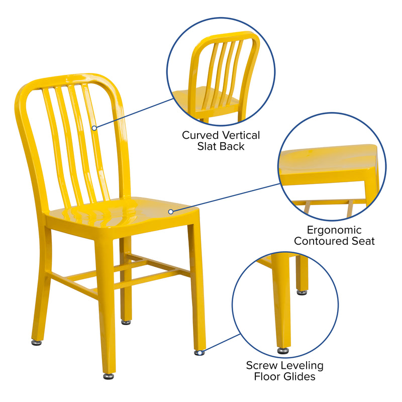 Commercial Grade Yellow Metal Indoor-Outdoor Chair