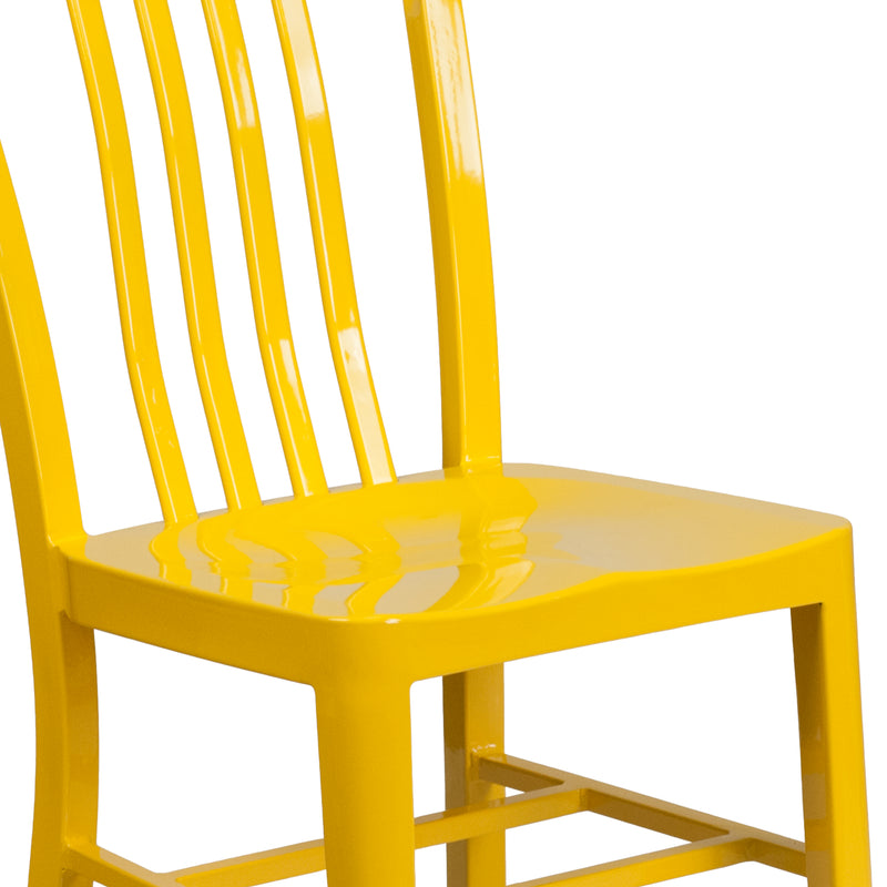 Commercial Grade Yellow Metal Indoor-Outdoor Chair