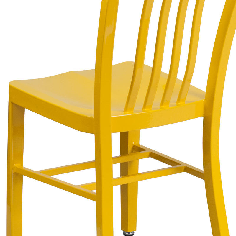 Commercial Grade Yellow Metal Indoor-Outdoor Chair