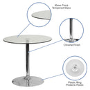 31.5'' Round Glass Table with 29''H Chrome Base