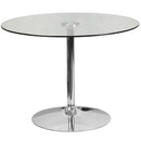 39.25'' Round Glass Table with 29''H Chrome Base