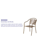 Commercial Grade Gold Indoor-Outdoor Steel Patio Arm Chair with Round Back