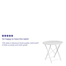 Commercial Grade 30" Round White Indoor-Outdoor Steel Folding Patio Table