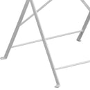 Commercial Grade 30" Round White Indoor-Outdoor Steel Folding Patio Table