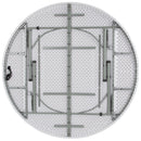6-Foot Round Bi-Fold Granite White Plastic Banquet and Event Folding Table with Carrying Handle