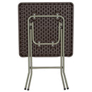 1.95-Foot Square Brown Rattan Plastic Folding Table
