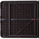 4-Foot Height Adjustable Bi-Fold Brown Wood Grain Plastic Folding Table with Carrying Handle