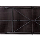 6-Foot Bi-Fold Brown Wood Grain Plastic Folding Table with Carrying Handle