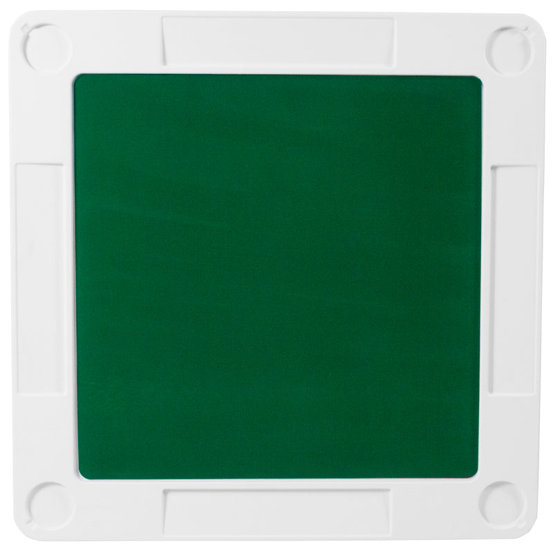 34.5" Square 4-Player Folding Card Game Table with Green Playing Surface and Cup Holders