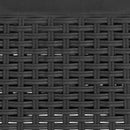 Dark Gray Faux Rattan Plastic Chair Set with Matching Side Table