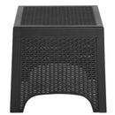 Dark Gray Faux Rattan Plastic Chair Set with Matching Side Table