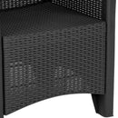 Dark Gray Faux Rattan Plastic Chair Set with Matching Side Table