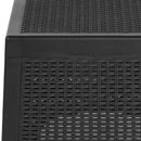 Dark Gray Faux Rattan Plastic Chair Set with Matching Side Table