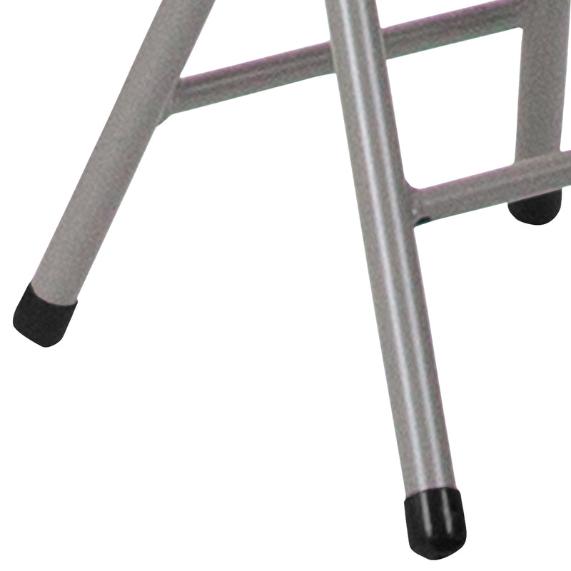 Foldable Stool with Black Plastic Seat and Titanium Gray Frame