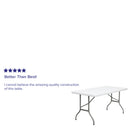 5-Foot Granite White Plastic Folding Table