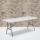 6-Foot Granite White Plastic Folding Table
