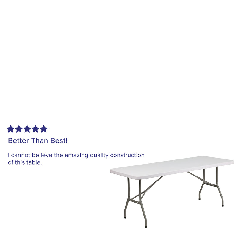 6-Foot Granite White Plastic Folding Table