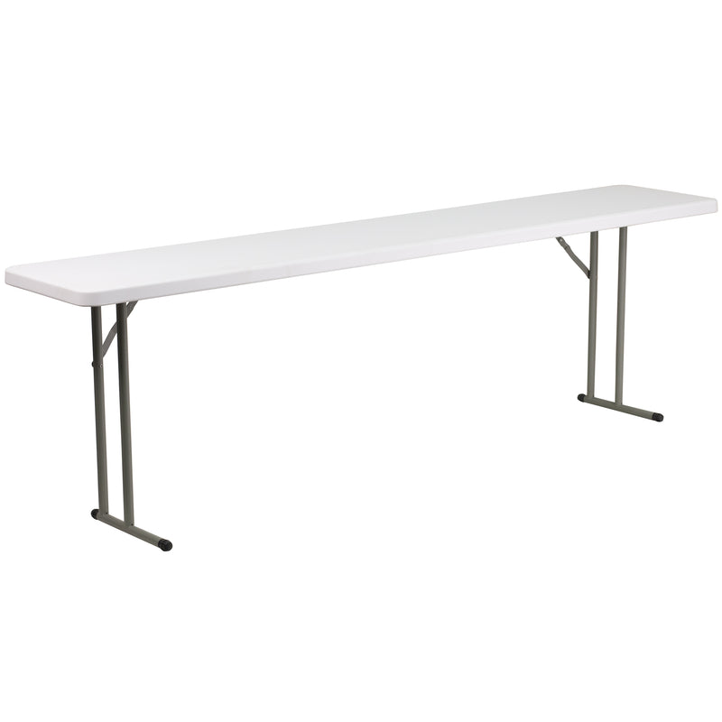 8-Foot Granite White Plastic Folding Training Table