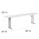 8-Foot Granite White Plastic Folding Training Table