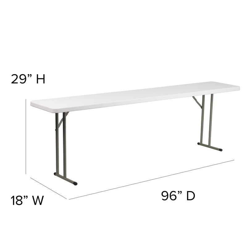 8-Foot Granite White Plastic Folding Training Table