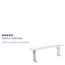 8-Foot Granite White Plastic Folding Training Table