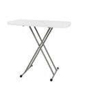 30 Inch Granite White Indoor/Outdoor Plastic Folding Table, Adjustable Height Commercial Grade Side Table, Laptop Table, TV Tray
