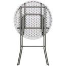 2.6-Foot Round Granite White Plastic Bar Height Folding Table