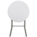 2.6-Foot Round Granite White Plastic Bar Height Folding Table
