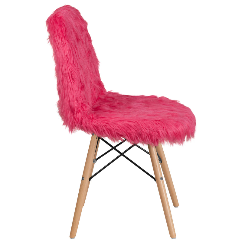 Shaggy Dog Hot Pink Accent Chair