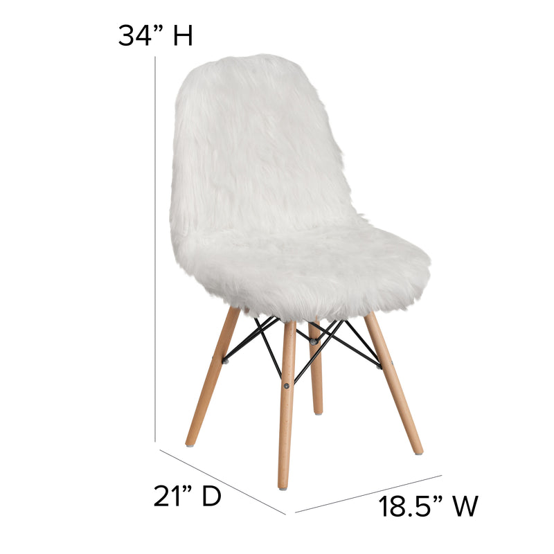 Shaggy Dog White Accent Chair