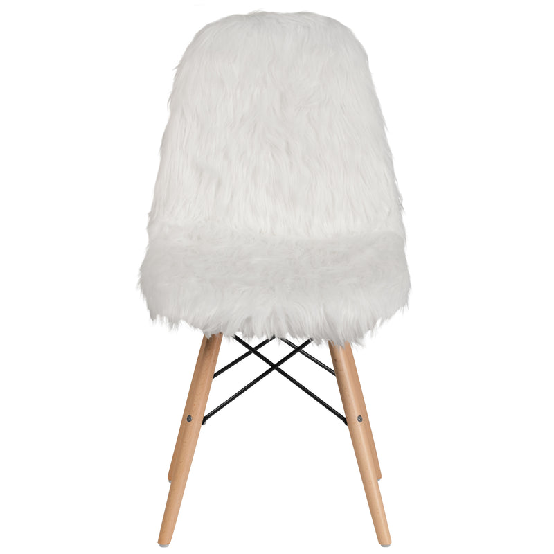 Shaggy Dog White Accent Chair