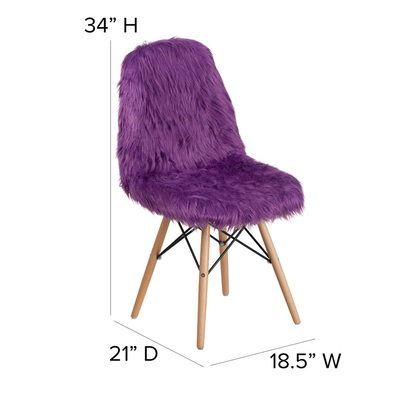 Shaggy Dog Purple Accent Chair