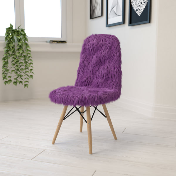 Shaggy Dog Purple Accent Chair