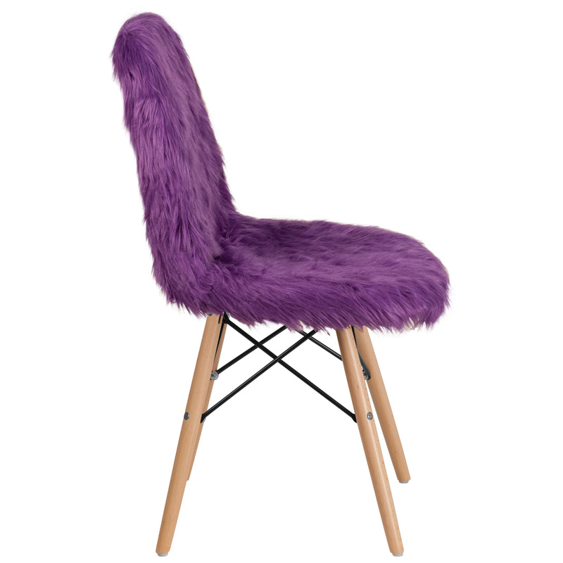 Shaggy Dog Purple Accent Chair