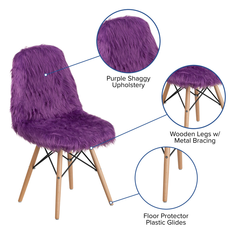 Shaggy Dog Purple Accent Chair