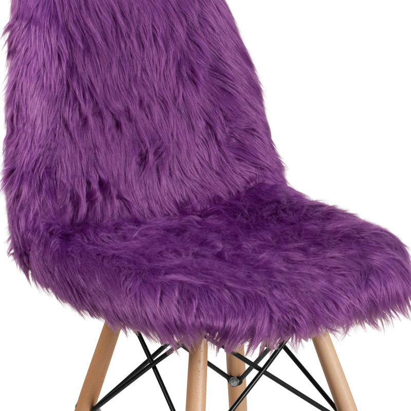 Shaggy Dog Purple Accent Chair