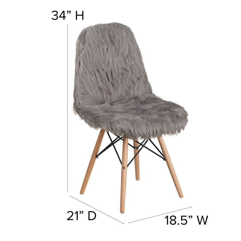 Shaggy Dog Charcoal Gray Accent Chair