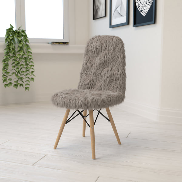 Shaggy Dog Charcoal Gray Accent Chair