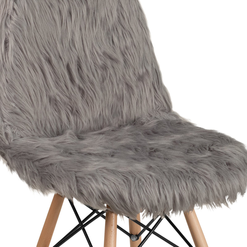 Shaggy Dog Charcoal Gray Accent Chair