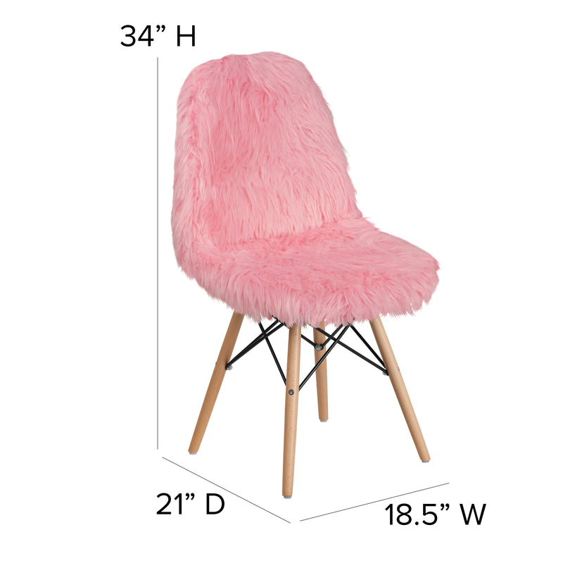 Shaggy Dog Light Pink Accent Chair