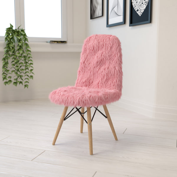 Shaggy Dog Light Pink Accent Chair