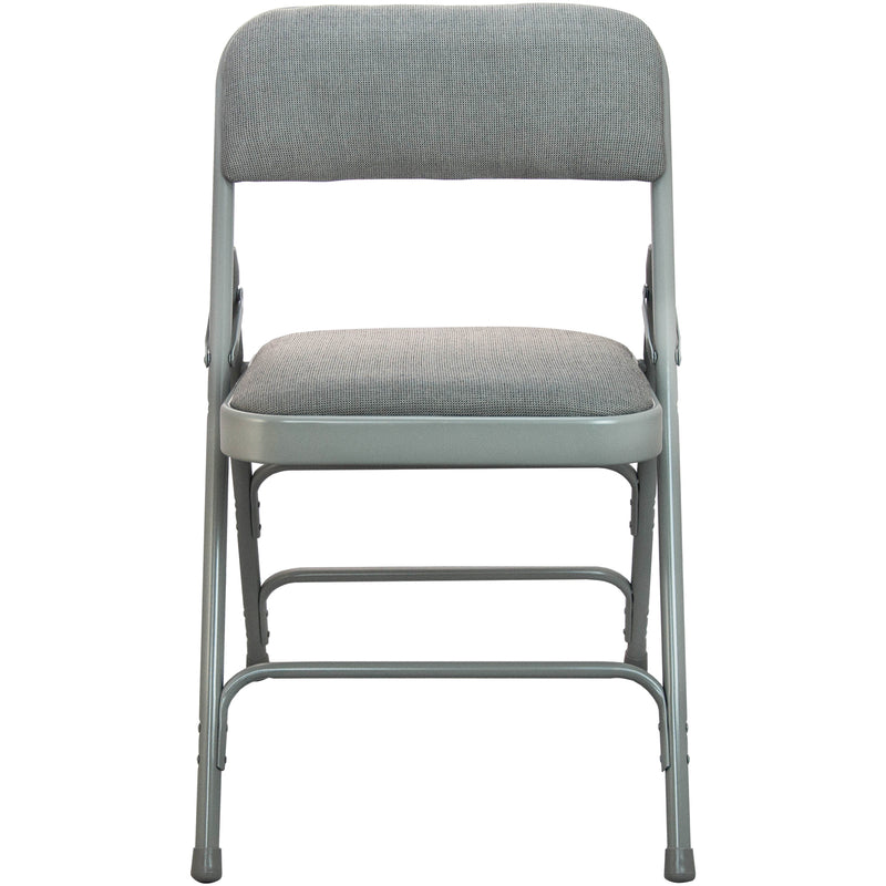 Advantage Grey Padded Metal Folding Chair - Grey 1-in Fabric Seat